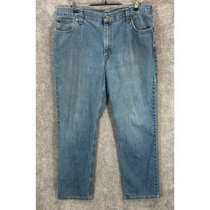 Carhartt Jeans Mens 40X34 Blue Measures 39X33 Baggy Relaxed Fit Straight Leg